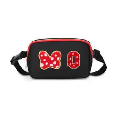 Imagem de Pochete com laço de mouse com letra inicial, presentes fofos de aniversário de Natal para meninas, filhas, mulheres, bolsa transversal à prova d'água para meninas, bolsa de cinto personalizada para