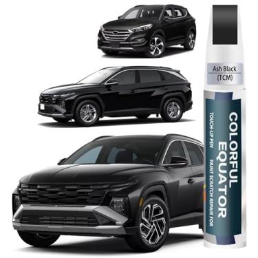Imagem de Tinta de retoque de carro (TCM cinza preto) compatível com Hyundai, caneta de pintura de carro, reparo de arranhões, tinta de retoque dois em um, removedor de arranhões de carro premium para arranhões
