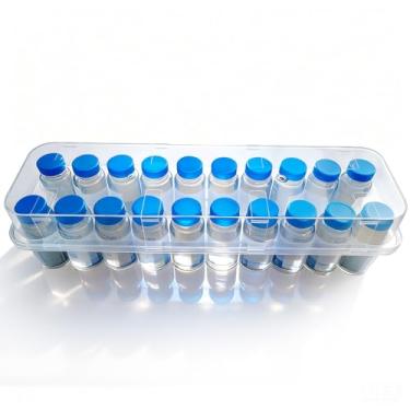 Imagem de Tinnalart 24 - Estojo de armazenamento de frascos de insulina e peptídeo, suporte de frasco para economia de espaço para frascos de 3 ml, estojo de peptídeos para geladeira com organização segura