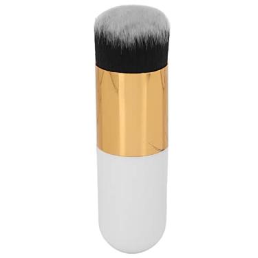 Imagem de Pincel de maquiagem de base para cosméticos profissionais, mistura de líquidos, blush, pó líquido, pincel para maquiagem diária, mulheres, meninas, adolescentes, leve, portátil, (Ouro branco)
