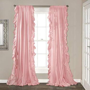 Imagem de Cortinas deslizantes elegantes com bolso de haste, estilo vintage chique, cortina blackout para quarto de meninas, sala de estar - 1 painel rosa L 150xh240 cm (149.9x238.8 cm)