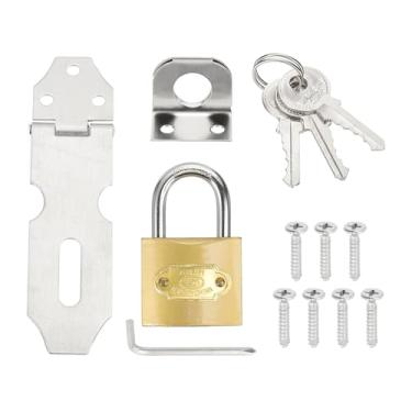 Imagem de PATIKIL 1 ferrolho de cadeado de aço inoxidável, ferrolho de bloqueio de 7,6 cm, trava deslizante para porta, fecho de segurança com trava de cobre única e parafusos para armário, jardim, quintal