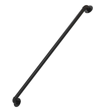 Imagem de Escadas de corrimão para ambientes internos e externos - corrimãos de escada para idosos deficientes crianças com deficiência metal preto ferro forjado externo suporte de parede externo (tamanho: 600