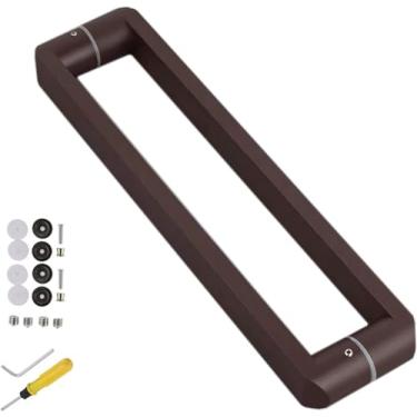 Imagem de Maçaneta de porta de entrada moderna Puxadores de porta de chuveiro de banheiro resistentes, aço inoxidável, maçaneta de porta de celeiro deslizante com acessórios, puxador de porta de galpão de vidro