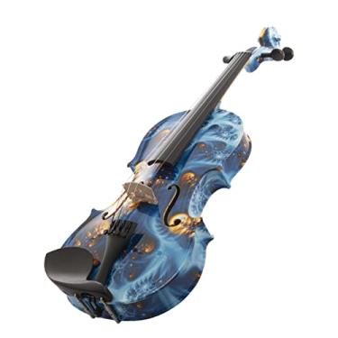 Imagem de Estojo colorido profissional para iniciantes violino 4/4 feito à mão para estudantes, iniciantes, profissionais, instrumento de violino