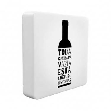 Imagem de Luminária Box Slim Garrafa Vazia USB, LED 5W, Bivolt, 20x18x5 cm, Polietileno, Luz Difusa para Decoração