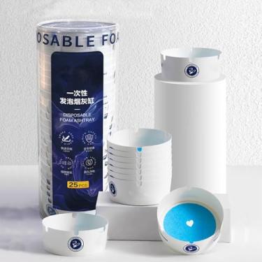 Imagem de 25 peças de cinzeiros de papel espumante descartáveis de alta qualidade, com areia de pomada perfumada para remoção de fumaça, aplicável a cinzeiro interno sem fumaça