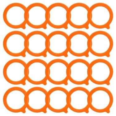 Imagem de 20 peças de anel de vedação de silicone para frascos de pedreiro, junta de frasco de vidro de grau alimentício, laranja, vedação de tampa de substituição à prova d'água