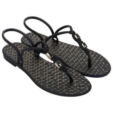 Imagem de Sandália Preto Tiras Trançadas | Grendha-Feminino