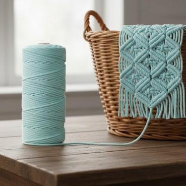 Imagem de Corda de macramê colorida de 3 mm x 109 jardas, barbante torcido para artesanato para pendurar na parede, decoração de casa, várias cores