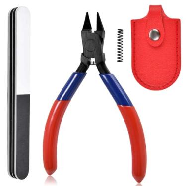 Imagem de Pinças modelo de 11 cm com borda única ultrafina, ferramentas de modelo para construção de modelos de plástico, cortador de sprue para reparo e fixação de edifícios Gundam com bloco de polimento