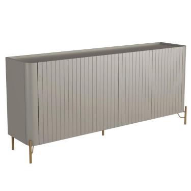 Imagem de Buffet Sala De Jantar 4 Portas Brise 1 Gaveta Pés Industrial Dourado Naim I03 Grigio - Lyam