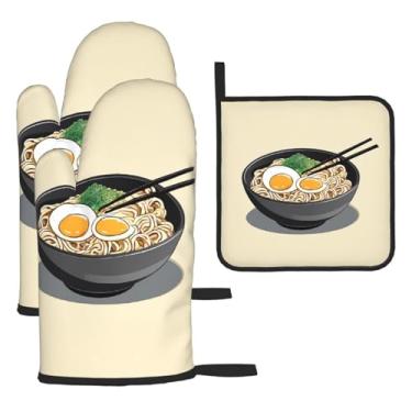 Imagem de Delicious Sweet Ramen – Conjunto de cozinha essencial com 3 peças, luvas seguras para calor, proteção para churrasco no forno, design de armazenamento suspenso.