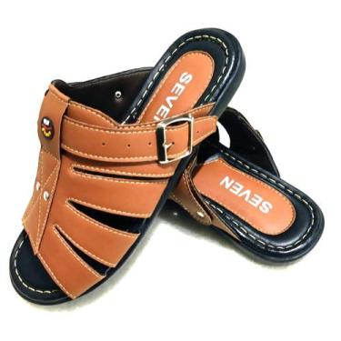 Imagem de Sandália Franciscana Masculina EC Couro Anti-stresc - SEVEN, Havana, 4