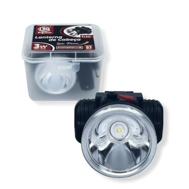 Imagem de Lanterna de Cabeça LED Recarregável, 3W, Bateria de Lítio 1200 mAh, Super Potente com Ajuste de Cabeça