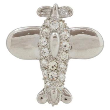 Imagem de Broche Strass Avião BRG4557 - Akasaki, Prateado, Cristal