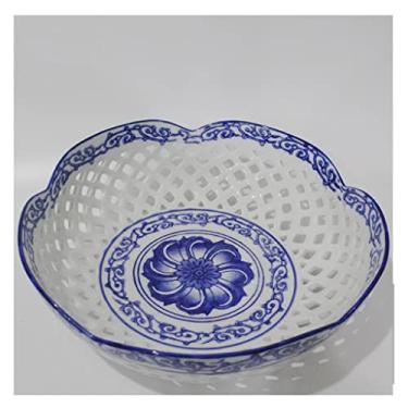 Imagem de Cesta de frutas e legumes, nova decoração de porcelana chinesa azul e branca, prato de frutas secas, prato de doces de frutas secas, decoração de mesa de chá, decoração de mesa de chá, suporte de