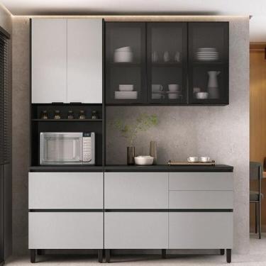 Imagem de Cozinha Modulada 3 Peças 7 Portas 5 Gavetas Mdf Dodradiça Slow Motion 