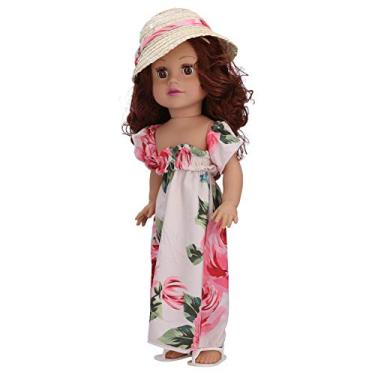 Imagem de Cuofyunl 19in reborn bebê boneca cabelo encaracolado chapéu renascimento bebês menina adorável brinquedo infantil presente (Q18-525)