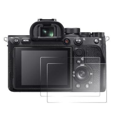 Imagem de pssped 2 películas protetoras de tela compatíveis com câmeras SONY A7RM4 A7M2 A7M3 A7RM2 A7RM3 A7SM2 A9II α7 II α7 III, película de vidro temperado com dureza 9H cristalina, antiarranhões e impressões