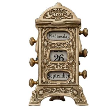 Imagem de Calendário de mesa retrô de latão, ornamentos decorativos macios feitos à mão de alta qualidade, presentes de calendário perpétuo, ornamentos decorativos - ornamentos criativos de cobre puro