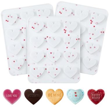 Imagem de LOYIM 3 peças de molde de silicone em forma de coração, forma de muffin de silicone em forma de coração para o dia dos namorados, cupcakes, tortas, mordidas de ovo, muffin de chocolate, sabonetes