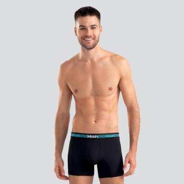 Imagem de Cueca Boxer Longa Mash Masculina Active Microfibra, M, Preto 02