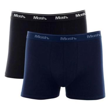 Imagem de Kit Cueca Boxer Mash 2 Peças Masculina Algodão Elástico, P, Preto 02