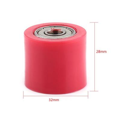 Imagem de Luqeeg Rolamento Resistente Durável do Controle Deslizante do Rolo da Polia da Corrente para Bicicletas de Rua ATV, Polia Guia de Material Premium para a Maioria Bicicletas de Sujeira, (Vermelho 10MM)