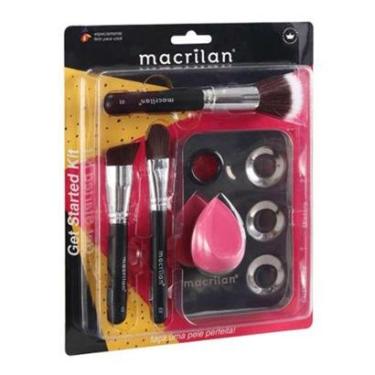 Imagem de Macrilan KP10-1 Get Started Kit – 3 Pincéis de Maquiagem + 1 Esponja + 1 Placa Kit-Feminino