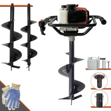 Imagem de Trado Motorizado À Gasolina 2T Vant VPS52 52cc 2HP 6.500rpm Perfurador de Solo Completo Com 3 Brocas 80x20cm, 80x25cm e 80x30cm