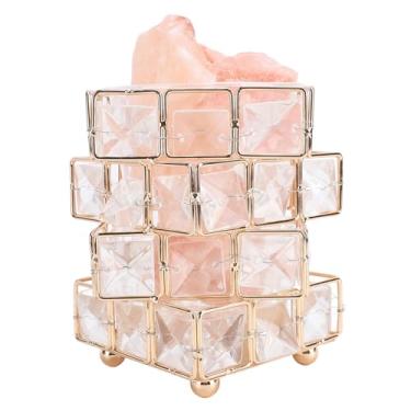 Imagem de Luocute Lâmpada de Sal Artesanal, Design de Cristal de 4 Camadas Com 3 Cores Claras, 10 Níveis de Brilho Fonte de Alimentação USB 5V para Quarto, Escritório, Presente de Estúdio de Ioga