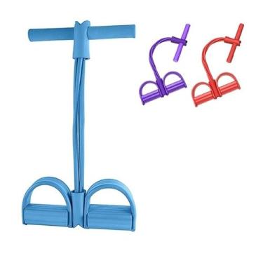 Imagem de Extensor Tensão Forte Faixa Elástica 2 Elásticos Exercícios Treino Academia Ginástica aparelho abdominal elástico para exercício(Aleatorio)