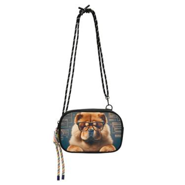 Imagem de TSENQUE Bolsa transversal pequena para mulheres, bolsa de celular com alça de cinto, bolsas de ombro para viagem, chow chow, trabalhador, cachorro, engraçado