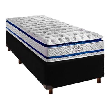 Imagem de Cama Box Preto Solteiro + Colchão Molas Ensacadas Blue Paropas