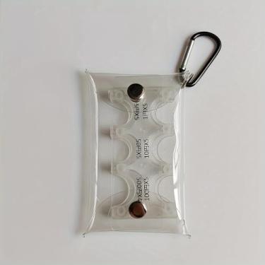 Imagem de Bolsa de armazenamento de moedas, transparente, impermeável, leve, durável, mini bolsa para viagens, compras e transporte diário com mosquetão, Lucency, Minimalista