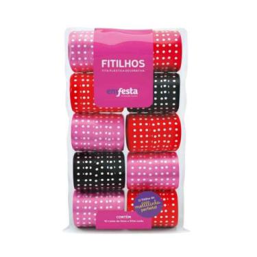 Imagem de Fitilho Decorado 5MM X 50M Multicolor Sortido - Pacote com 10 Unidades