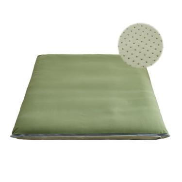 Imagem de Zelladorra Capa de colchão futon antiderrapante tamanho solteiro, capa de colchão japonesa com zíper, lavável na máquina (verde)