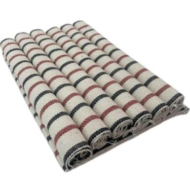 Imagem de Jogo Americano 07 Peças Algodão 06 Lugares e 01 Trilha de Mesa Ideal para Decoração de Cozinha Varanda ou Churrasco (JGAM11)