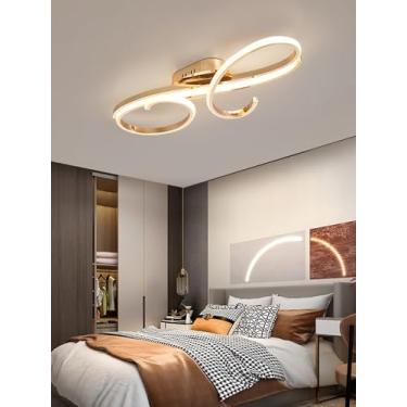 Imagem de Luminária de teto LED criativa e regulável para sala de estar com controle remoto. Luminária de teto LED de baixo consumo para ambientes internos, ideal para quarto, quarto infantil e sala d