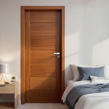 Imagem de Porta Completa BBB Linha Econômica 92x210cm em Madeira Maciça Cedro Ar