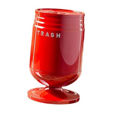 Imagem de Generic Lixeira portátil moderna para banheiro, dormitório, apartamento ou sala de estudos, Vermelho, M