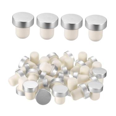 Imagem de Ioensy Conjunto de 36 rolhas para garrafas de vinho, em formato de T, reutilizáveis, macias, para uso doméstico e comercial. Diâmetro de 19,5 mm, Prata