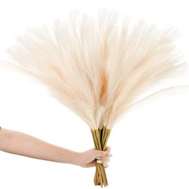 Imagem de 10 UNIDADES Grama Pampas Falsa Ramos de Pompous Artificial Recheio Vaso Floral Pompas Arranjo Flores para Decoração Casa Casamento e Boho Fofa Planta