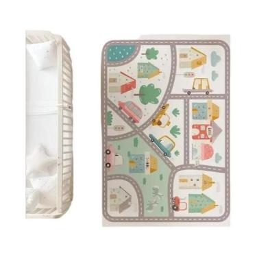 Imagem de Cidade estrada jogar tapete macio antiderrapante crianças área retro d