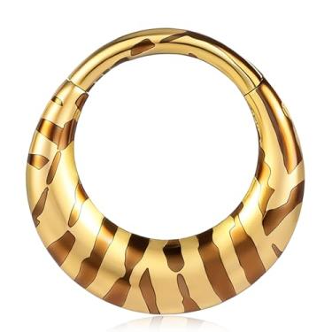 Imagem de DOEARKO Anéis de septo de titânio 16G, brincos de argola arco-íris, minimalista, futurismo, estilo gótico, joia unissex, uso diário, piercing de nariz e brinco para homens e mulheres, 8MM, Aço