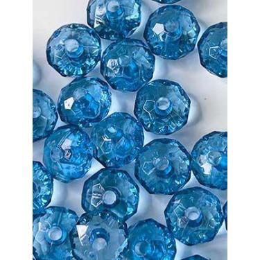 Imagem de Rondela Cristal Acrílico/ Azul Transparente 8mm aprox.2000 peças 500g 