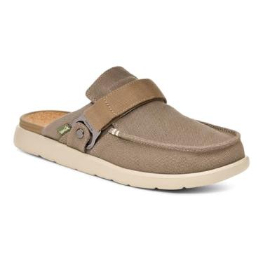 Imagem de Sanuk Happy Hour Lite masculino | Fivela abridor de garrafa | Sapatos sem cadarço para homens | Mocassins masculinos | Palmilha removível de EVA, Cinzento-acastan, 45