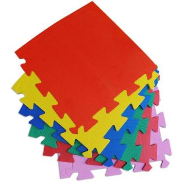 Imagem de Tapete Tatame Borracha Colorido Kit 4 Placa 50x50 10mm Colorido com Bo