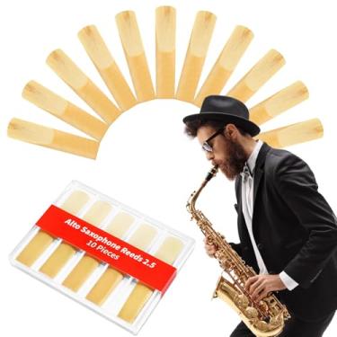 Imagem de 10 palhetas de saxofone alto 2,5, palheta profissional para saxofone alto ponta mais fina para tecnologia de corte avançada para iniciantes e músicos de saxofone